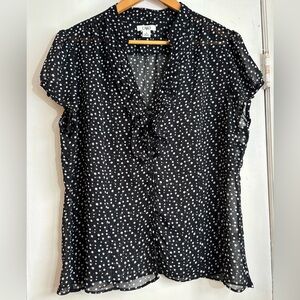 Cato Black Blouse with White Dots